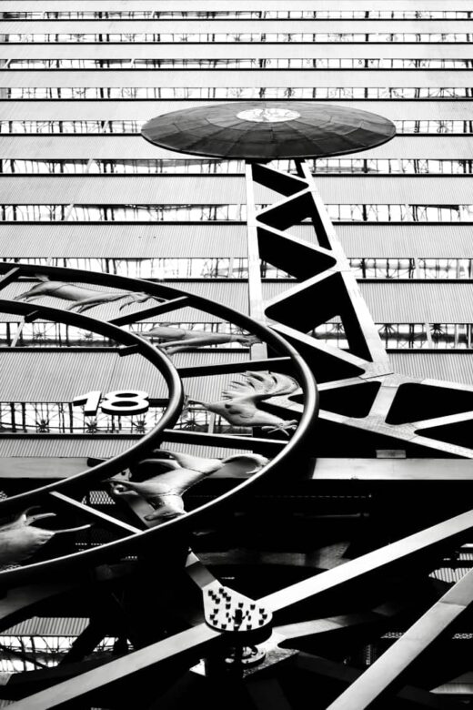 Abstract architectural detail with geometric shapes and lines.